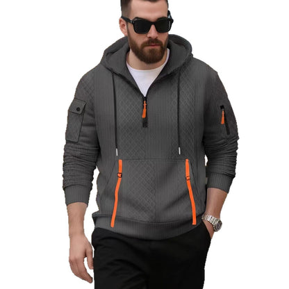 Men's stylish hoodie with textured design and practical pockets Skorter
