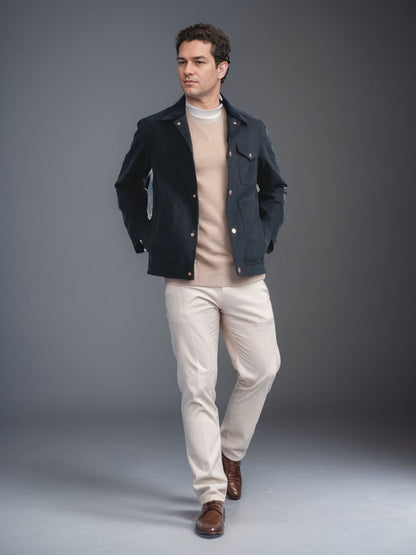 Men's suede jacket with stylish design and practical pockets Skorter