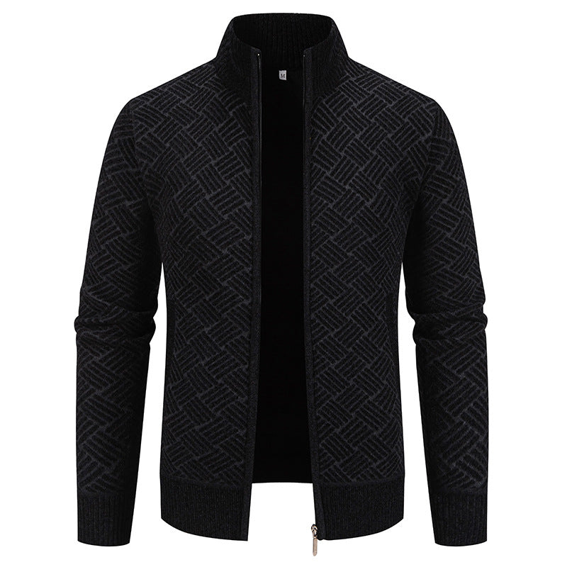 Men's cardigan with modern check pattern Skorter