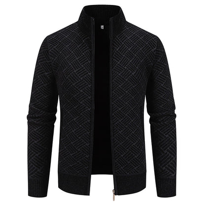 Men's cardigan with modern check pattern Skorter