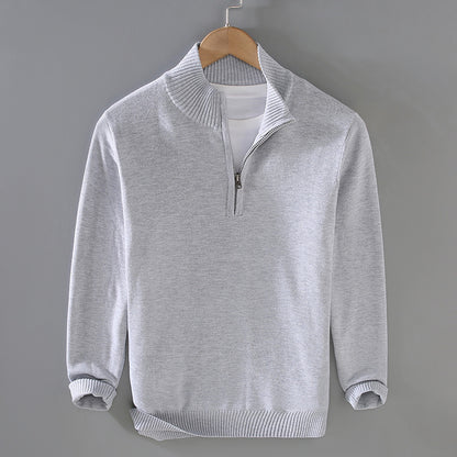 Men's comfortable pullover with modern stand-up collar and discreet zipper opening Skorter