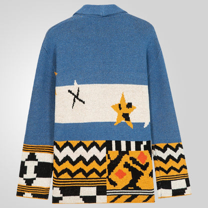 Men's cardigan with detailed handcrafted work Skorter