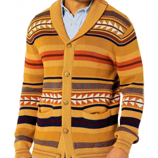 Herrkofta med geometriskt mönster och praktiska fickor Skorter