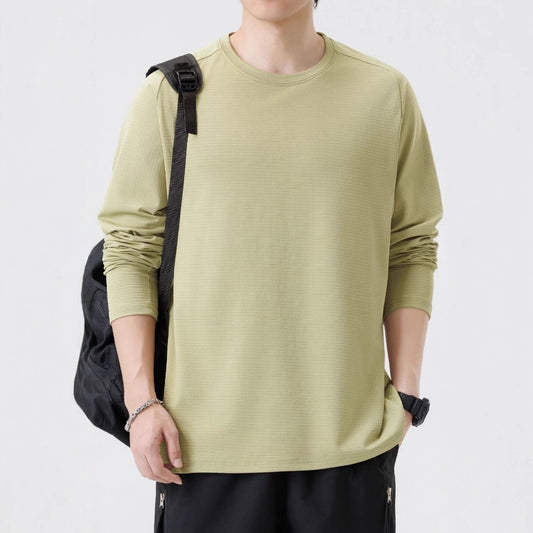 Herrtröja med långa ärmar och ventilerande mönster, Skorter