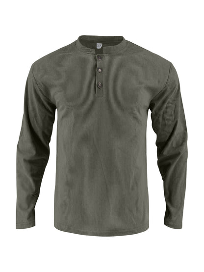 Men's long sleeve shirt with comfortable button placket and textured design Skorter