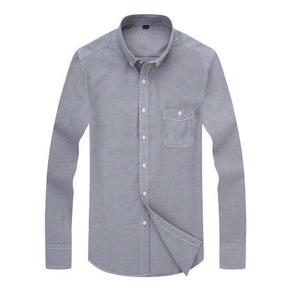 Herrskjorta med button-down-krage och bröstficka Skorter