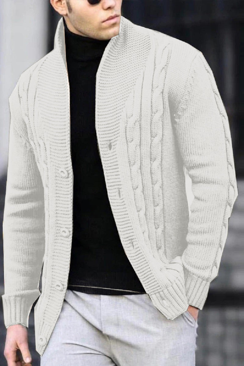 Men's cardigan with robust cable pattern and durable button closure Skorter