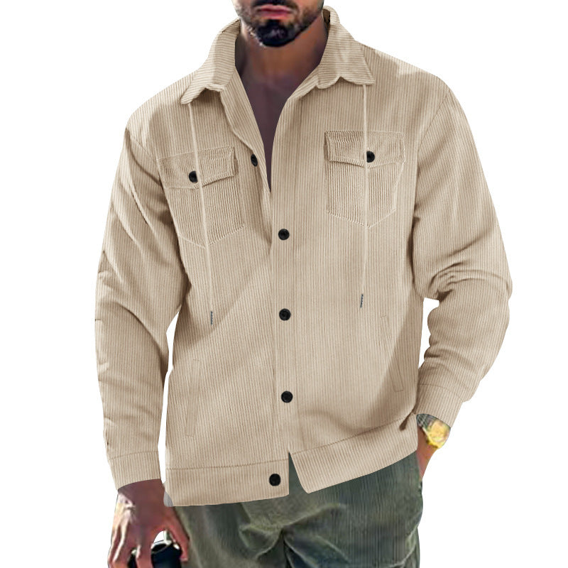 Men's waffle texture shirt with practical breast pockets and trendy cut Skorter