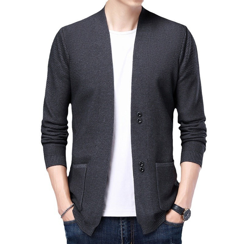 Herrkofta med avslappnad sjalkrage och påsydda fickor Skorter