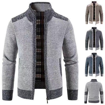 Men's cardigan with modern zipper Skorter