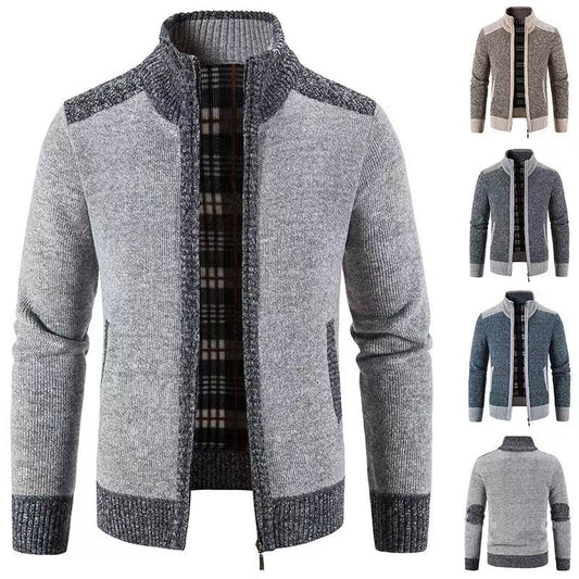 Men's cardigan with modern zipper Skorter