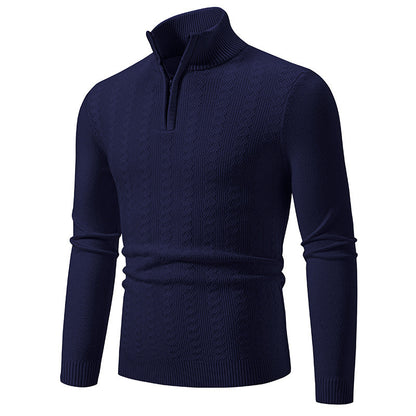 Men's sweater with stand-up collar and zipper Skorter