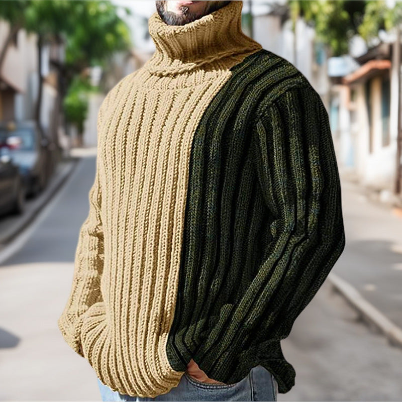 Men's turtleneck sweater with textured rib design Skorter