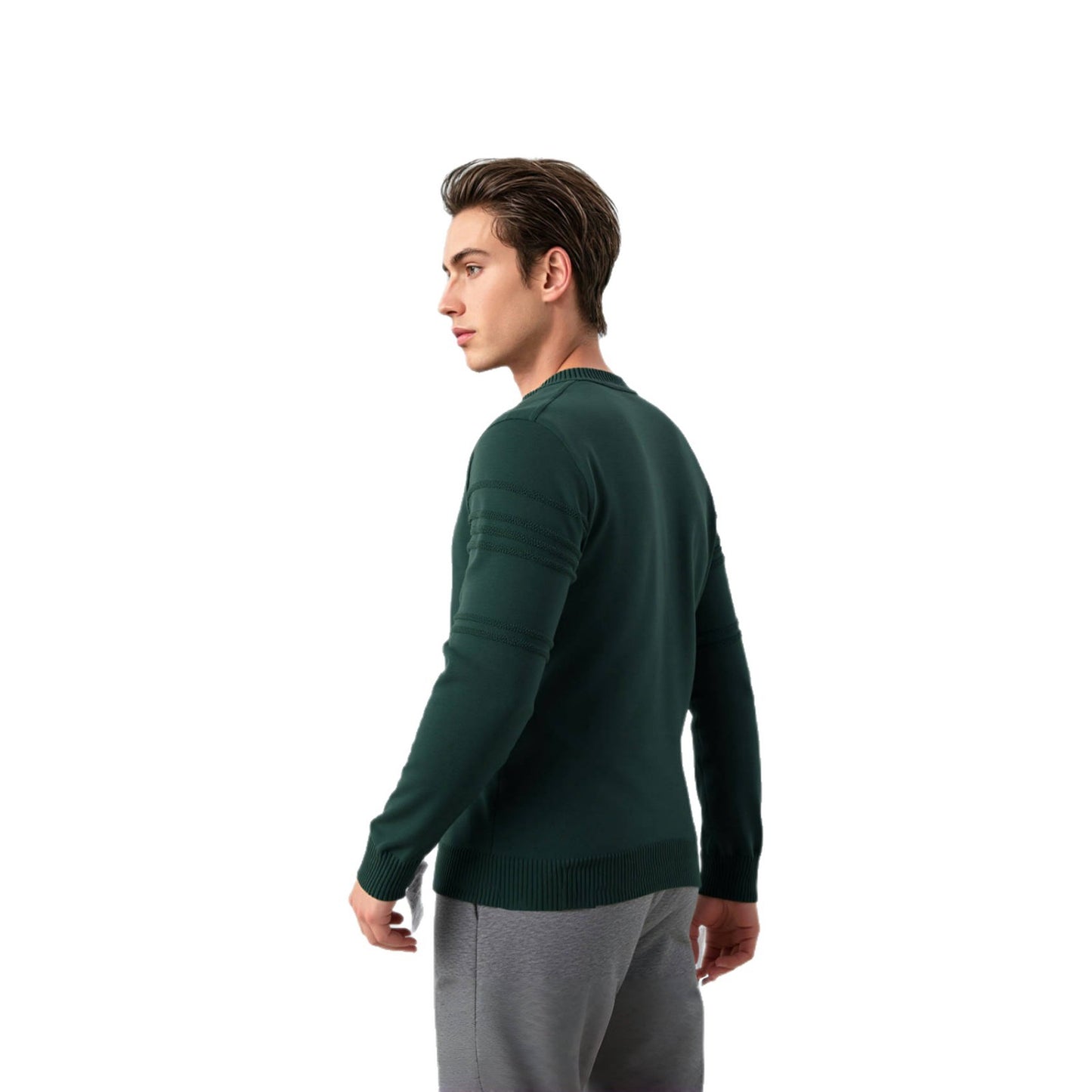 Men's sweater with modern textured design and high collar Skorter