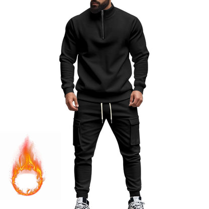 Men's sporty tracksuit with higher collar and practical pockets Skorter