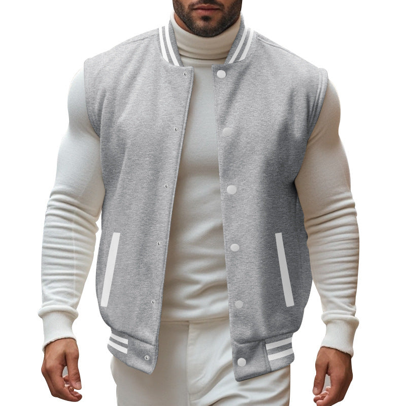 Men's casual vest in sports style with snap button closure and side insert pockets Skorter