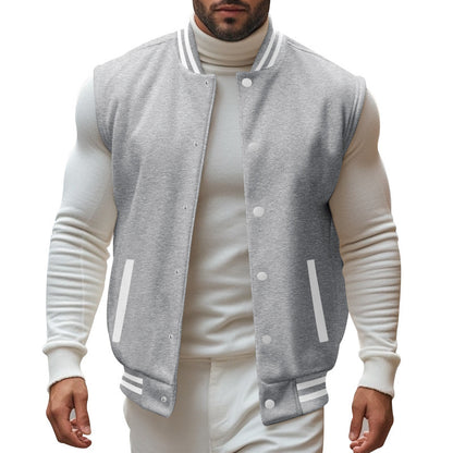 Men's casual vest in sports style with snap button closure and side insert pockets Skorter