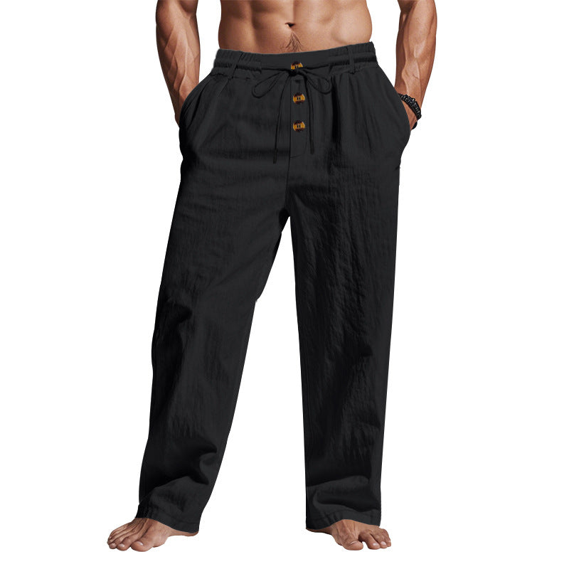 Luftiga strandbyxor för män med justerbar dragsko och praktiska sidofickor Skorter
