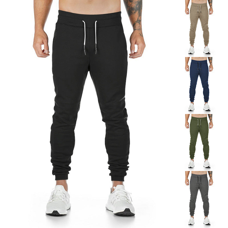 Men's Sporty Jogging Pants with Practical Zipper Pockets Skorter