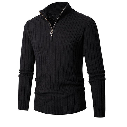 Men's pullover with stand-up collar and textured rib design Skorter