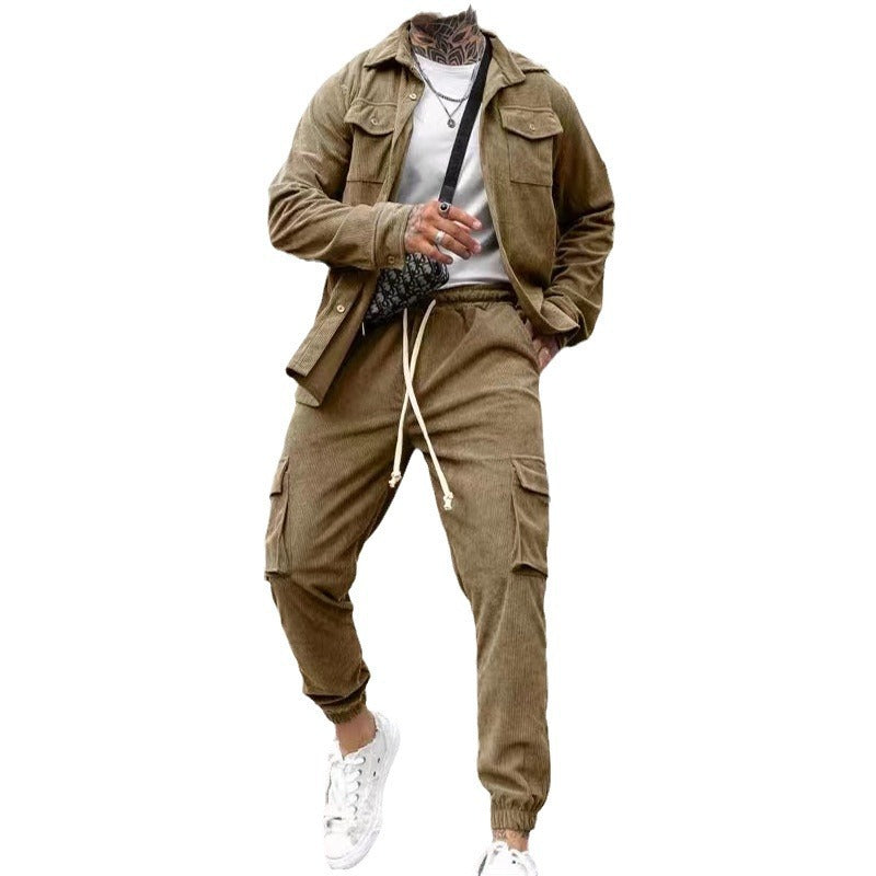 Men's stylish cargo pants with practical cut and casual jacket Skorter