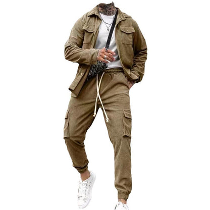 Men's stylish cargo pants with practical cut and casual jacket Skorter