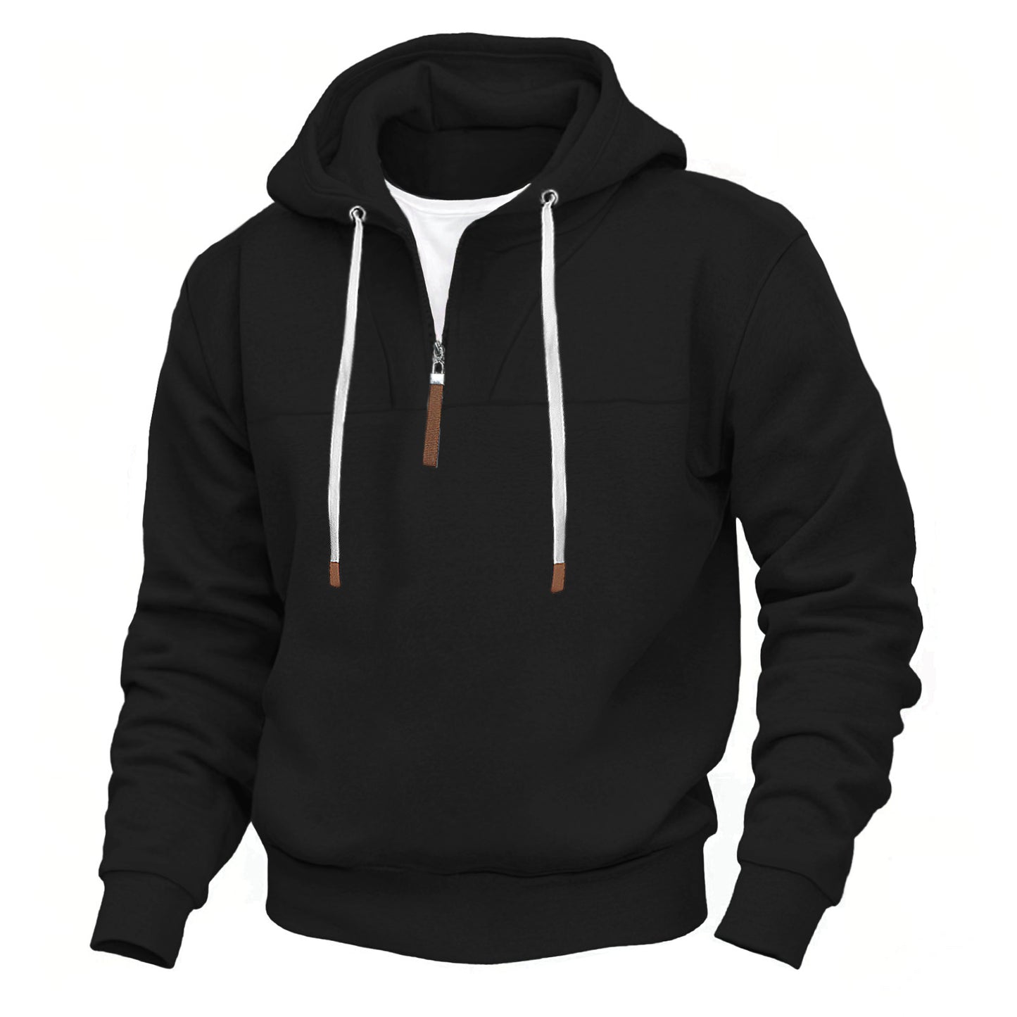 Men's sporty hoodie with half zip and elastic cuff Skorter