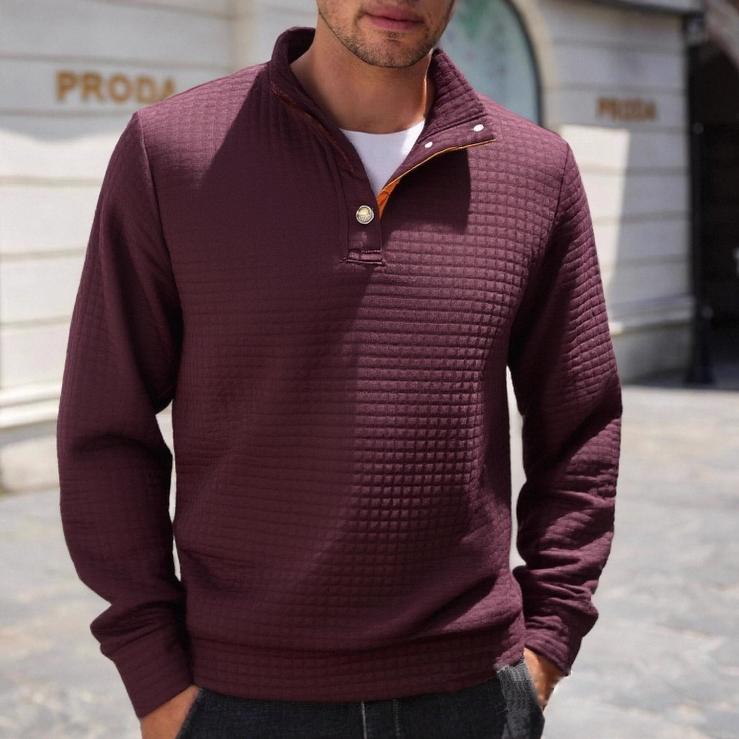 Men's stylish sweater with fashionable stand-up collar Skorter