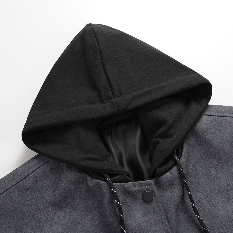 Men's stylish transitional jacket with removable hood and sporty accents Skorter