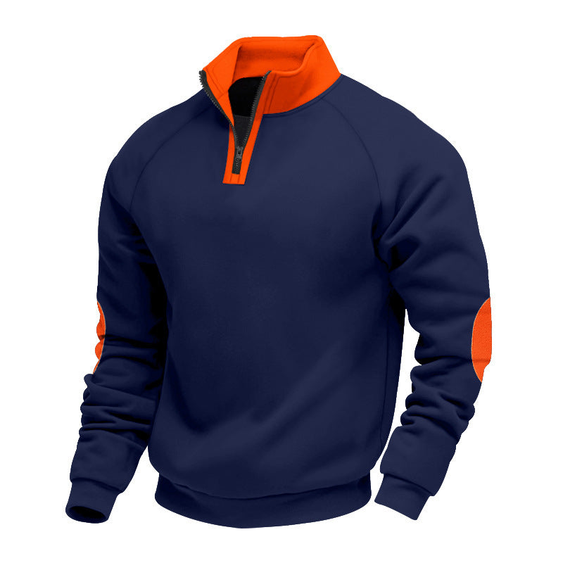 Men's sweatshirt with half zipper and contrasting sleeves Skorter