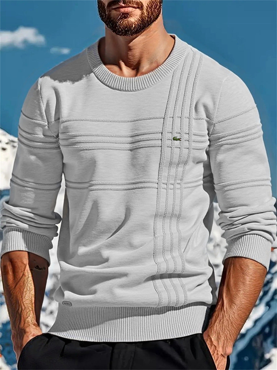 Men's stylish knitted sweater with unique texture details Skorter