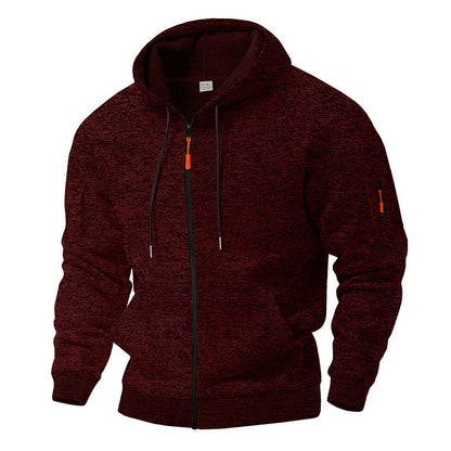 Men's sporty hooded sweatshirt with contrasting details and zipper Skorter