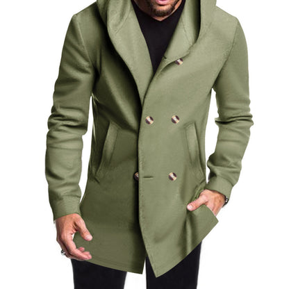 Men's Stylish Double-Breasted Jacket with Hood Skorter