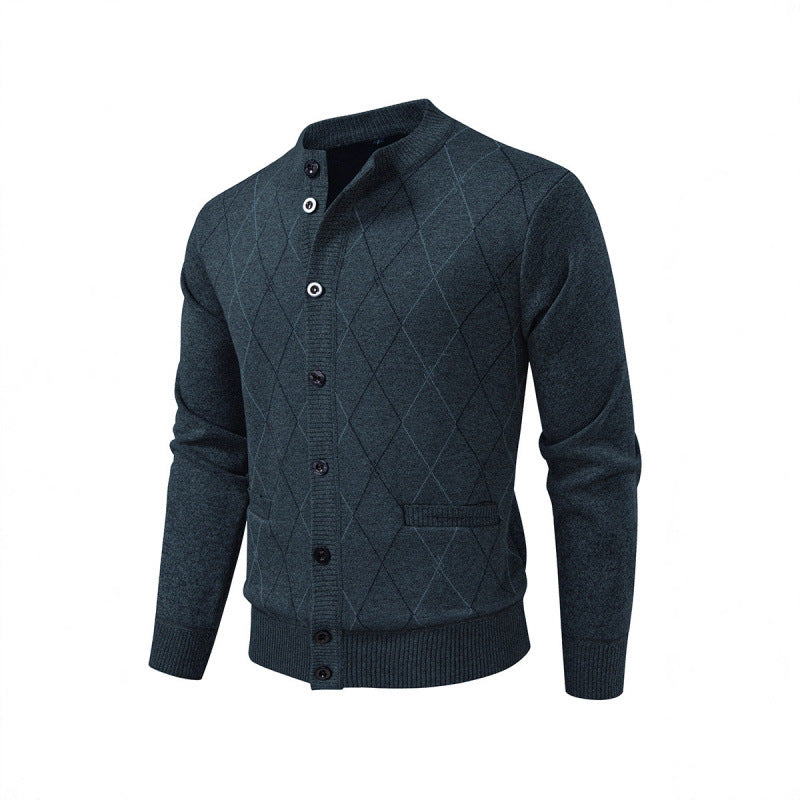 Men's cardigan with modern diamond pattern Skorter