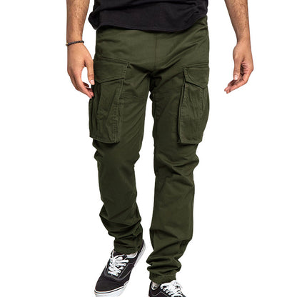 Men's multifunctional cargo pants with elastic waistband and generous pockets Skorter
