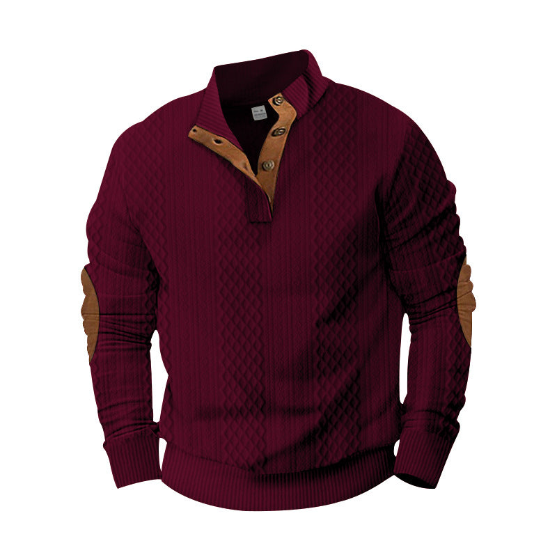 Men's stylish knit sweater with modern button design and textured fabric Skorter