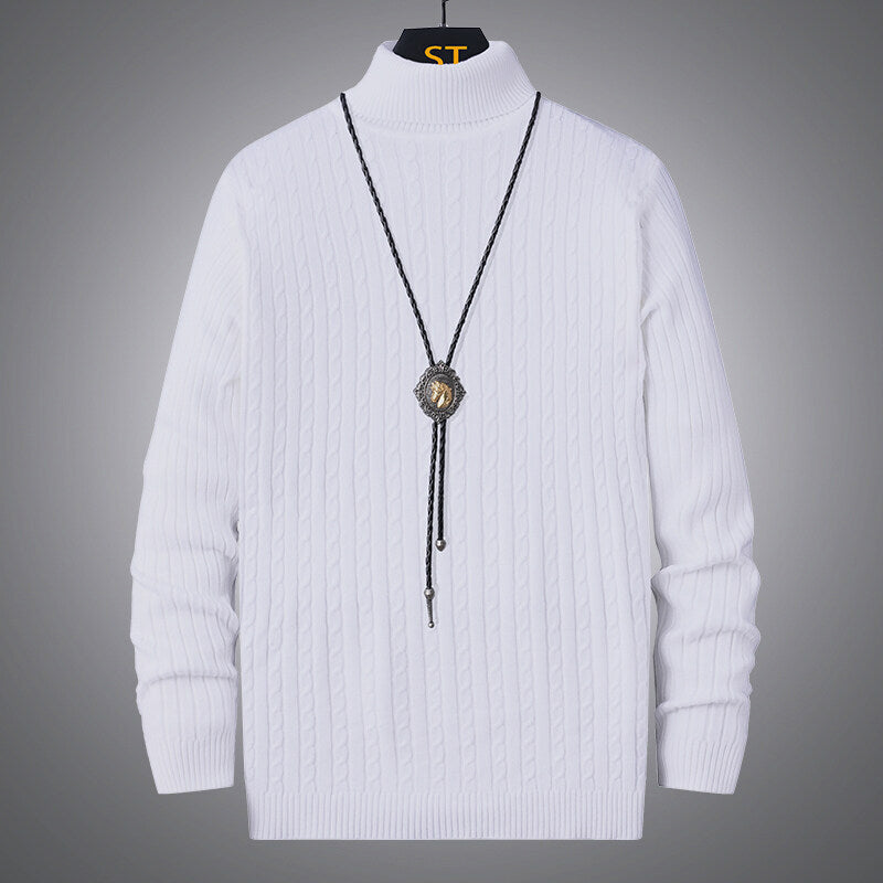 Men's turtleneck sweater with textured cable pattern Skorter