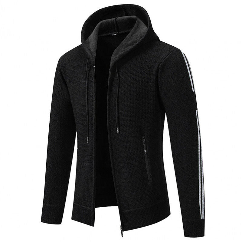 Men's sporty hooded jacket with innovative material mix Skorter