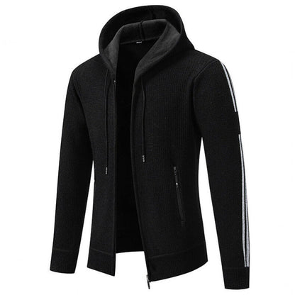 Men's sporty hooded jacket with innovative material mix Skorter