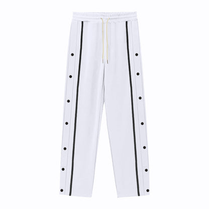 Men's Sporty Training Pants with Side Snap Button Details Skorter