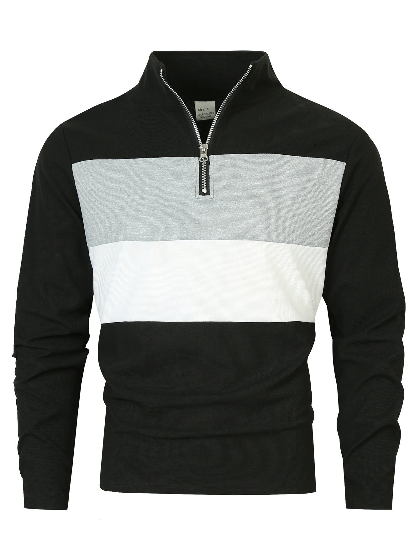 Men's zip sweater with fashionable color cut and comfortable style Skorter