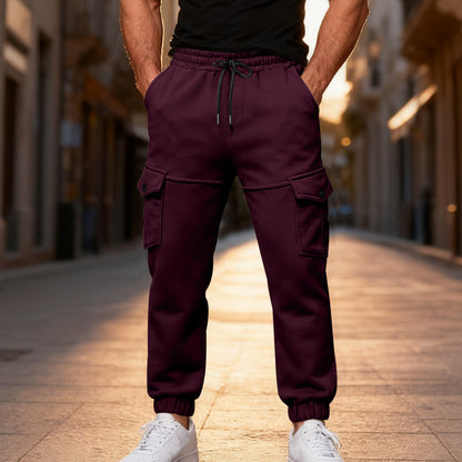 Herr cargo joggingbyxor med resår i midjan och praktiska sidofickor Skorter