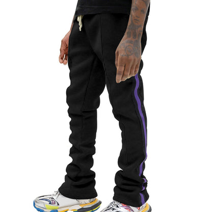 Men's sporty sweatpants with side stripes and adjustable waistband Skorter