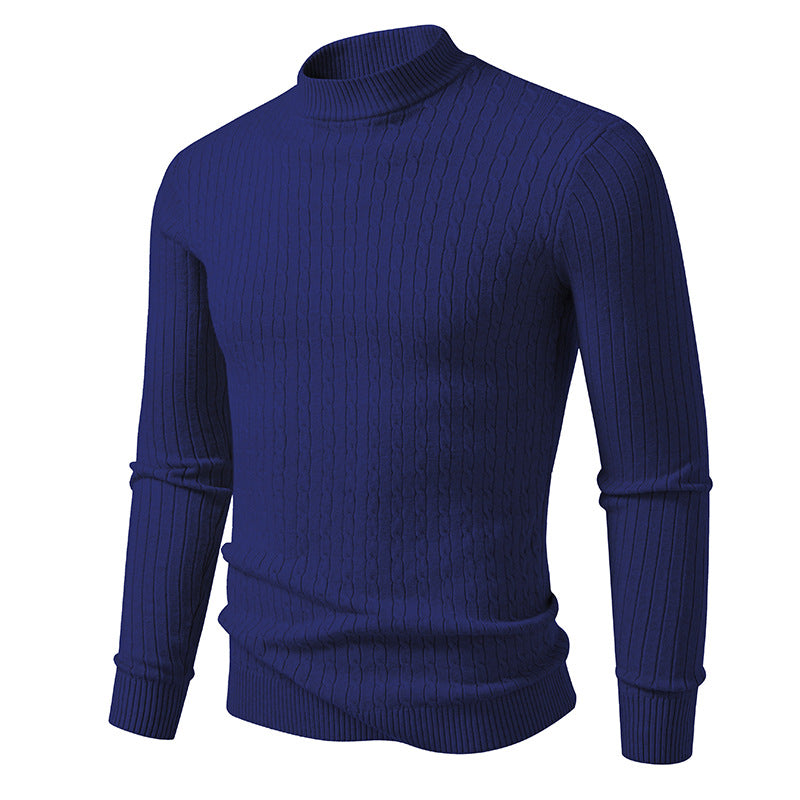 Men's turtleneck sweater with textured cable design Skorter