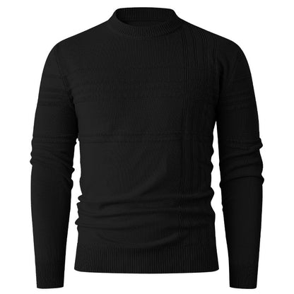 Men's sweater with textured pattern and round neckline Skorter