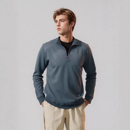 Men's sporty pullover with half zipper Skorter