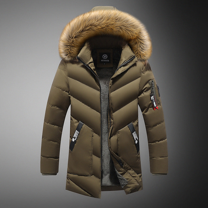 Men's padded winter jacket with removable faux fur collar and practical pockets Skorter