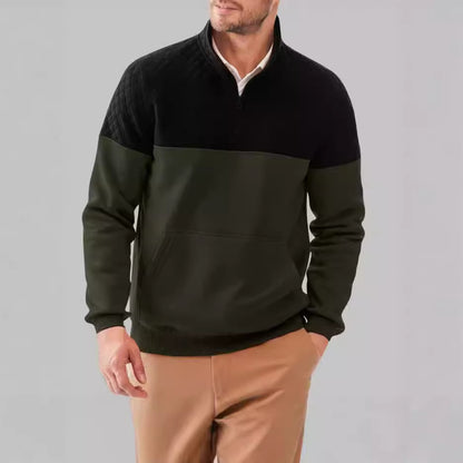 Men's sporty pullover with stand-up collar and pockets Skorter