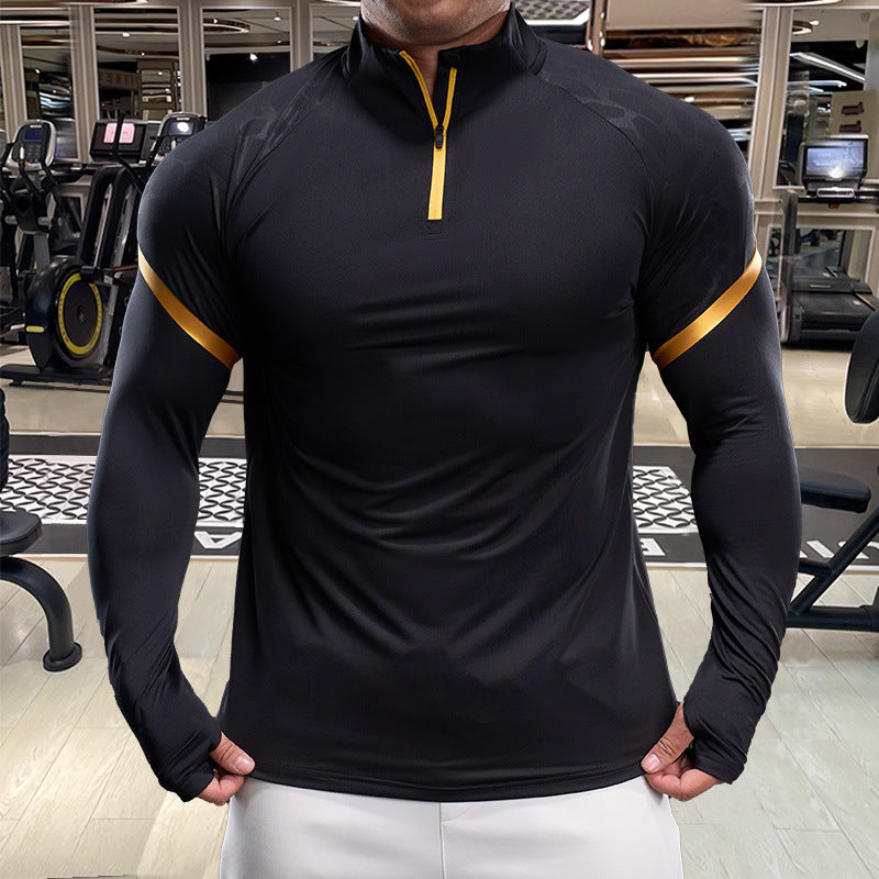 Herrtopp med andningsförmåga och halv dragkedja, Skorter