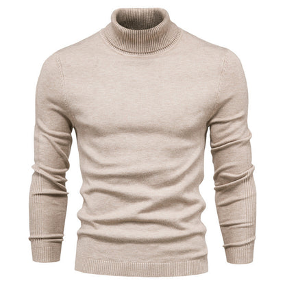 Men's chunky turtleneck sweater made of warming material with a textured surface Skorter